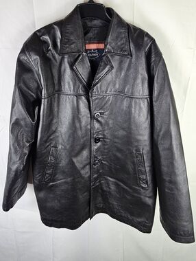 Y2K Vintage USA Leather Jacket Mens L/XL Going Out Biker Casual Grunge Elegant